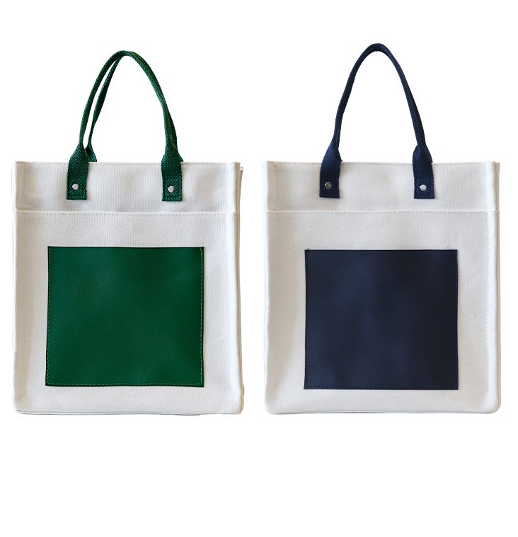 Cotton Canvas Bag with front pouches-20250720